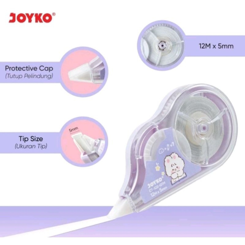 

STIPO KERTAS/TIPE-X KERTAS/CORRECTION TAPE JOYKO CT-522 GTM GOODTIME 12MM