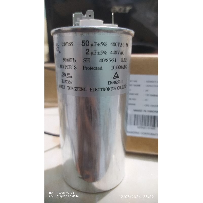 Original Part Panasonic AC Split 2 PK CU-PN18WKJ YN18WKJ Capasitor Unit Outdoor 50uf+2uf