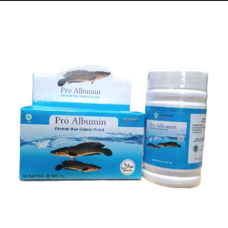 Kapsul ikan pro albumin/ikan gabus/ikan haruan,isi 50 kapsul