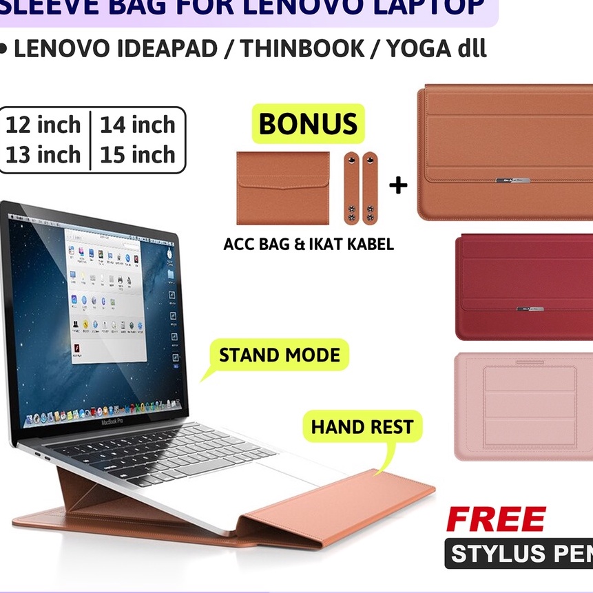 Wah Tas Sleeve Stand Bag Cover Sarung Casing Laptop 13 14 15 inch Lenovo Ideapad Yoga Thinkpad Flex 