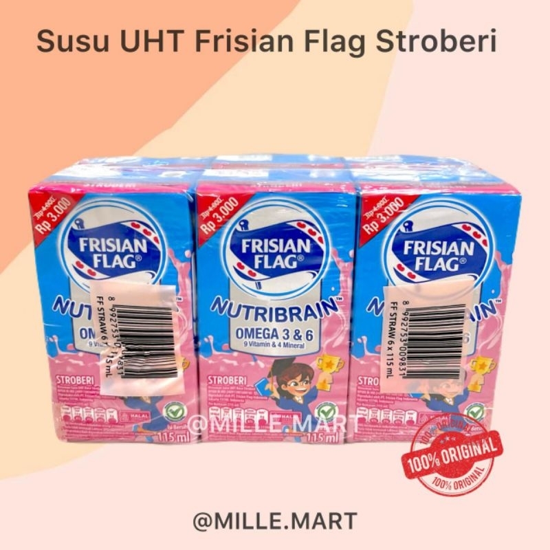 

[Per pcs] FRISIAN FLAG STRAWBERRY MINUMAN SUSU UHT RASA STROBERI 115ML