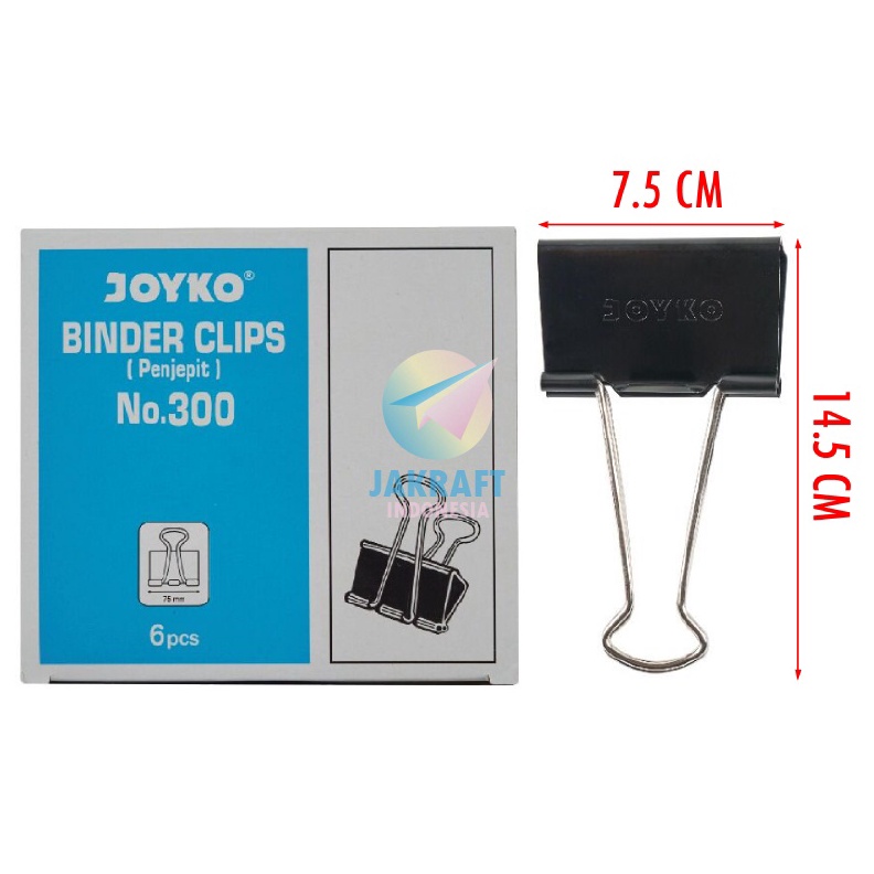 

MANTAP 6 Pcs Binder Clip Clips Klip Kertas JOYKO No3 75 mm 31 Jumbo