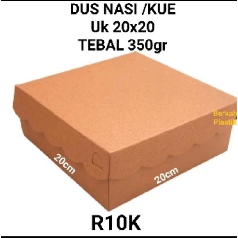 Kardus Nasi Ukuran 20x20 tebal 350 gr R10K/Box Nasi R10K Termurah