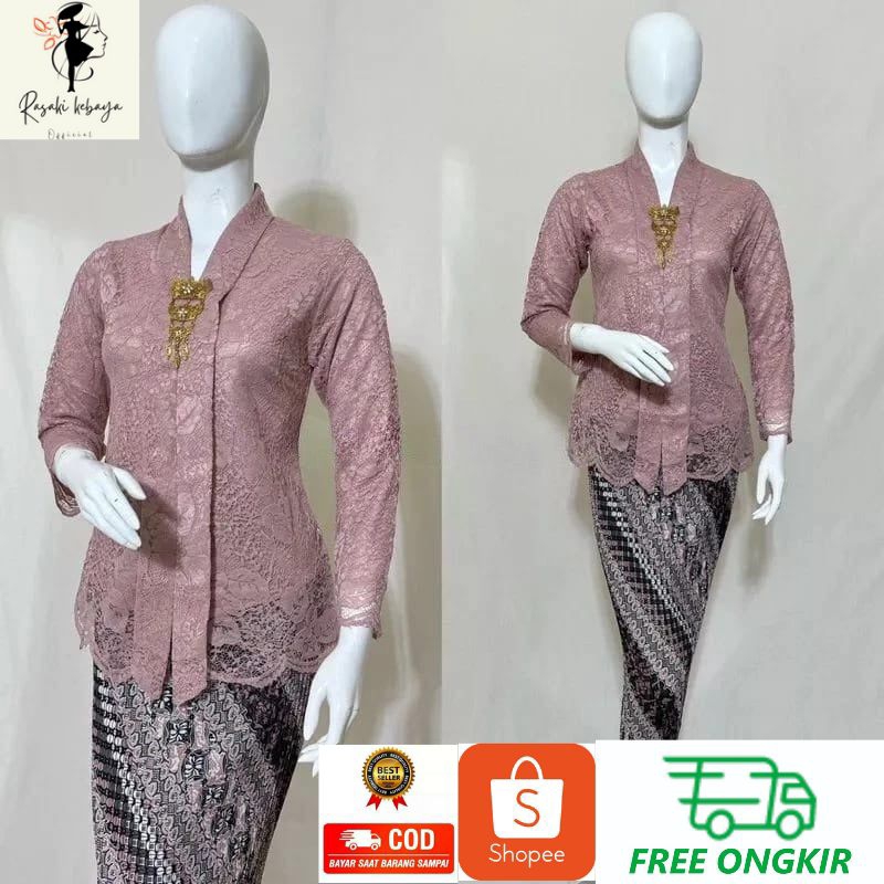COD - KEBAYA MODERN SET KEBAYA KARTINI BRUKAT ATASAN KEBAYA MODERN BAJU KEBAYA WISUDA SET KEBAYA MOD