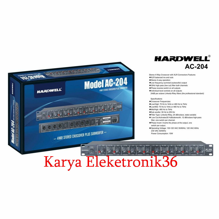 CROSSOVER 4 WAY STEREO HARDWELL AC 204 / AC204 / AC-204 ORIGINAL