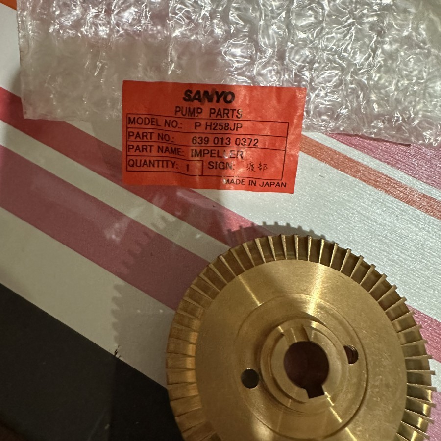 Spare Part SANYO original Impeller Pompa Air Sanyo PH 260/261/262/267/258 JP Ori Impeller Pompa Air 