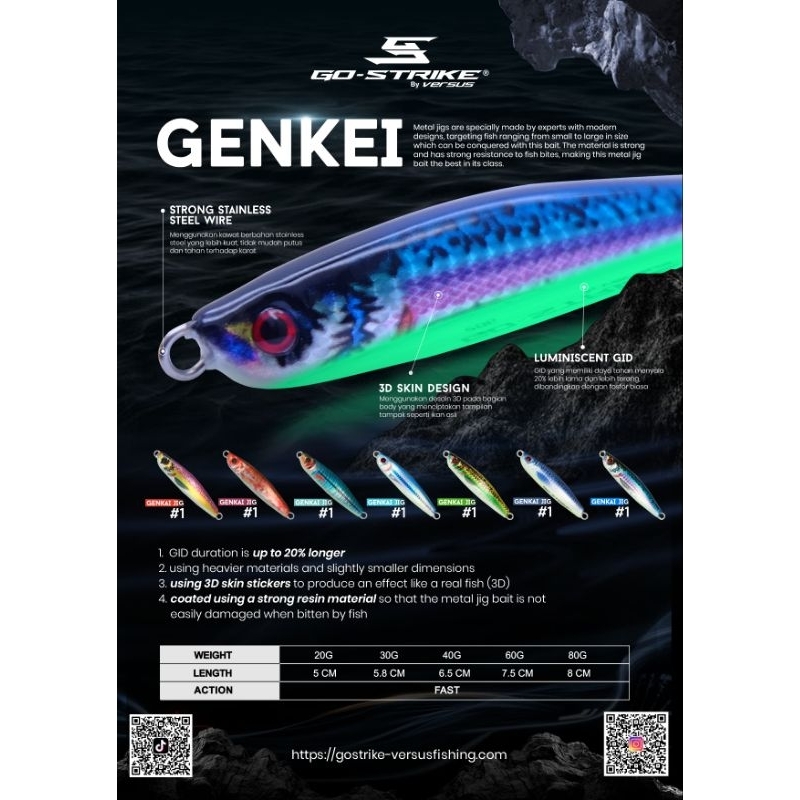 UMPAN METAL JIG GO STRIKE GENKEI 20-60GRAM GID