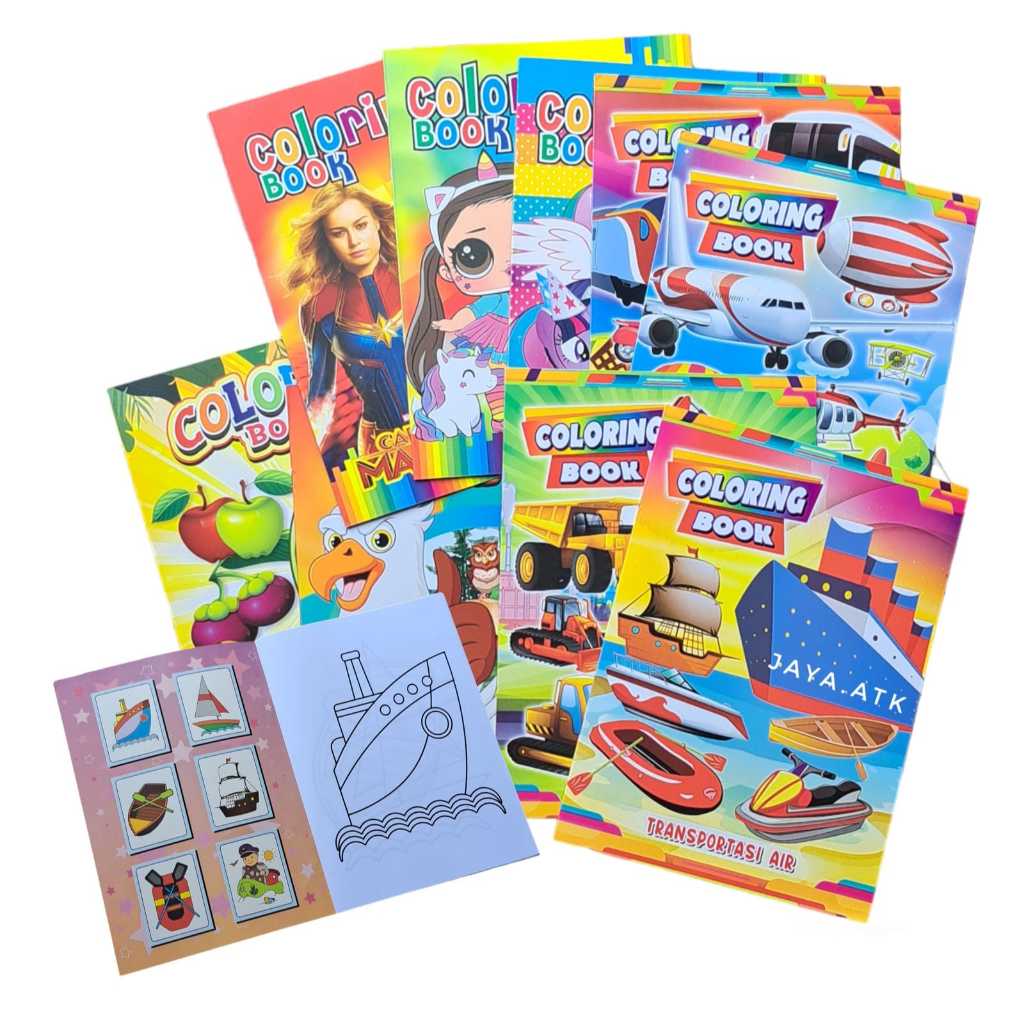 

BUKU MEWARNAI ANAK A4 JUMBO TEMA BUAH HEWAN KARAKTER ANAK KENDARAAN COLORING BOOK LUCU