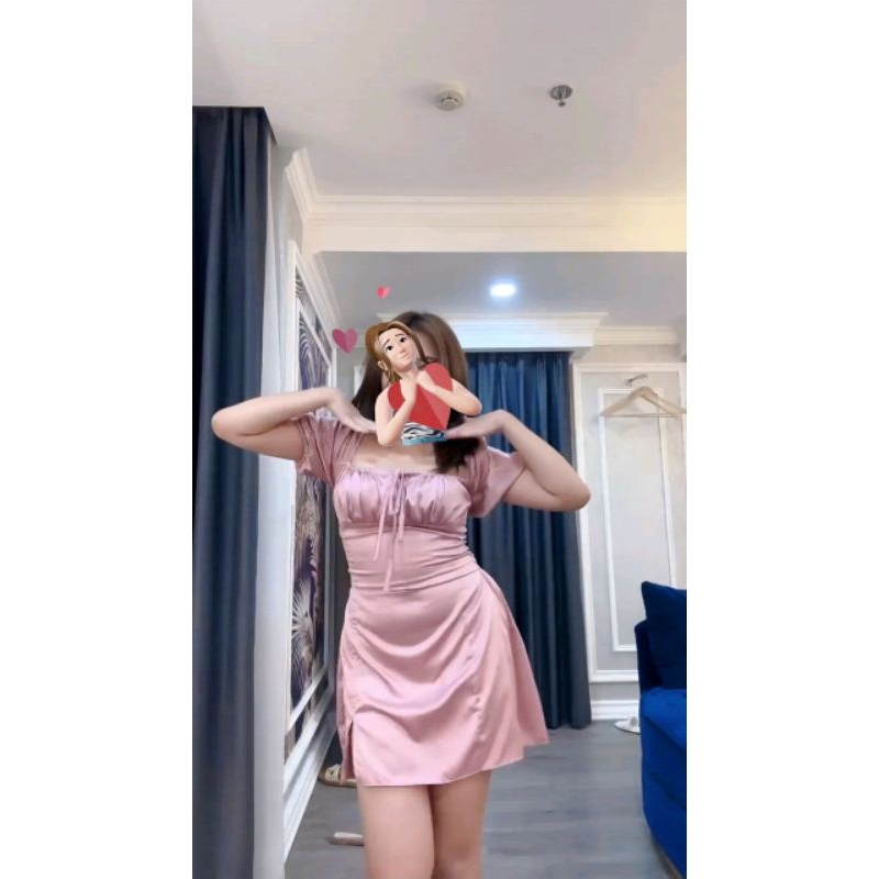 mini dress wanita bahan satin / dress bodycon korean style /mini dress pesta sexi