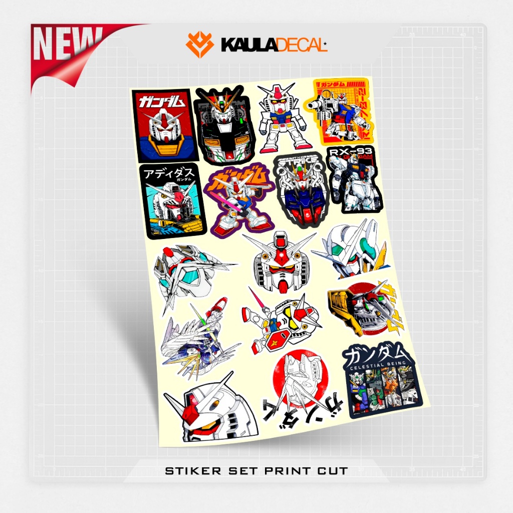 STICKER PACK VINYL  / MOTIF GUNDAM / STIKER / GUNDAM / TRANSFORMERS / LAPTOP / BRAND / INTIP / HELM