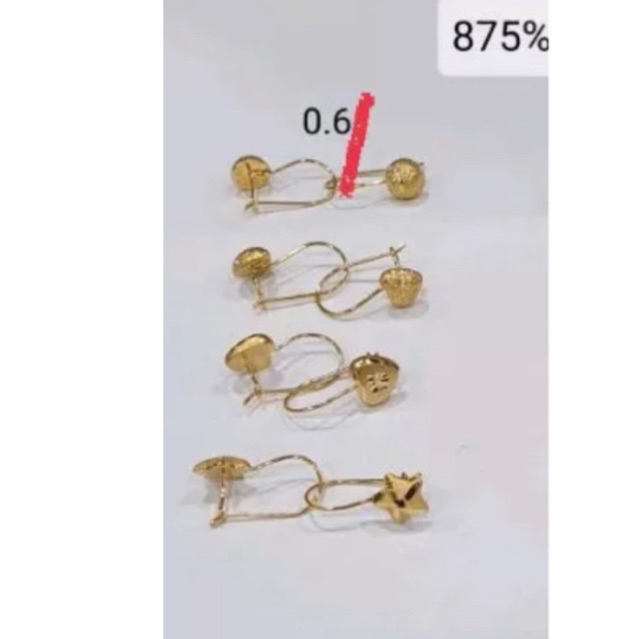 anting bulat minimalis emas asli kadar 875 anting wanita