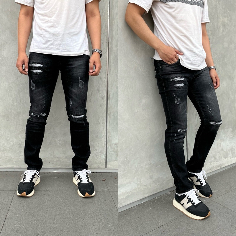 Celana Jeans Panjang Sobek Pria Skinny/Slimfit - Ripped jeans pria Skinyy/Slimfit - celana jeans sob