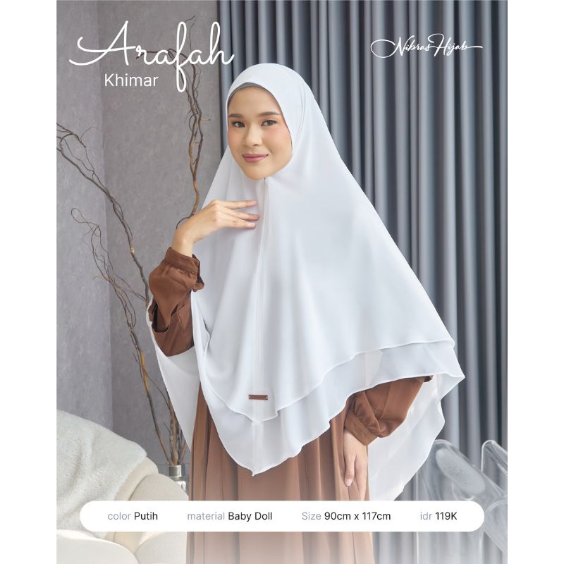 Khimar Syari Arafah Bahan Ceruty Baby Doll Soft Pad Hijab Premium Terbaru Kerudung Panjang Instan Ji
