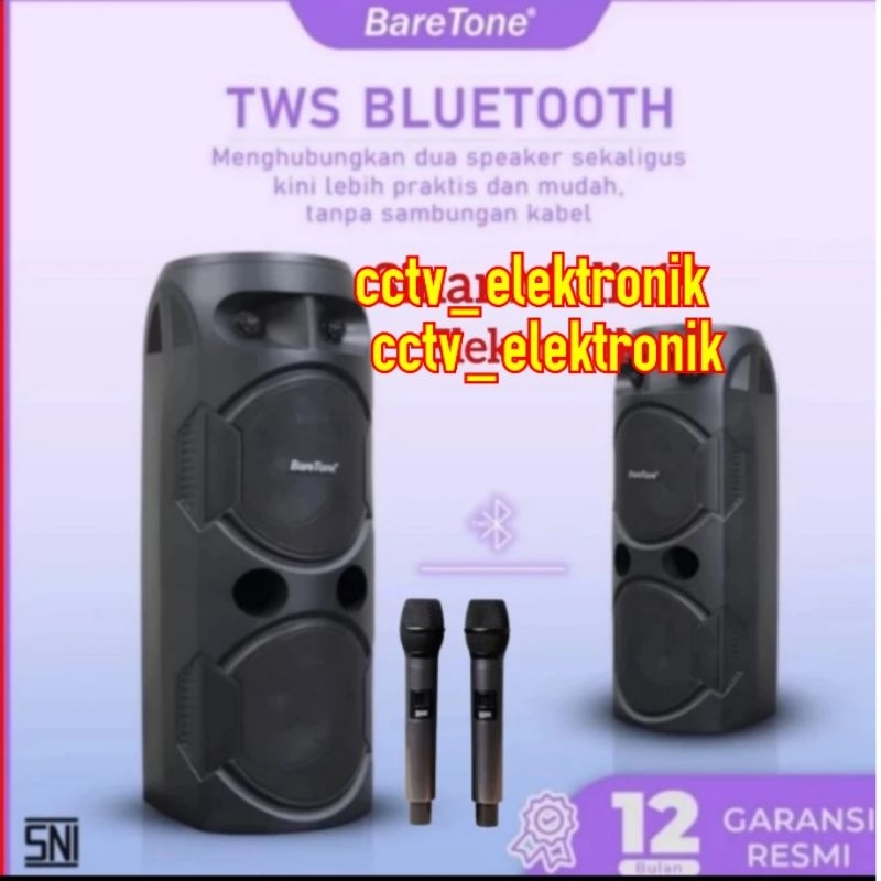 Speaker Portable Karaoke Baretone Party Box 6,5 inch Double Speaker Baretone Blutooth