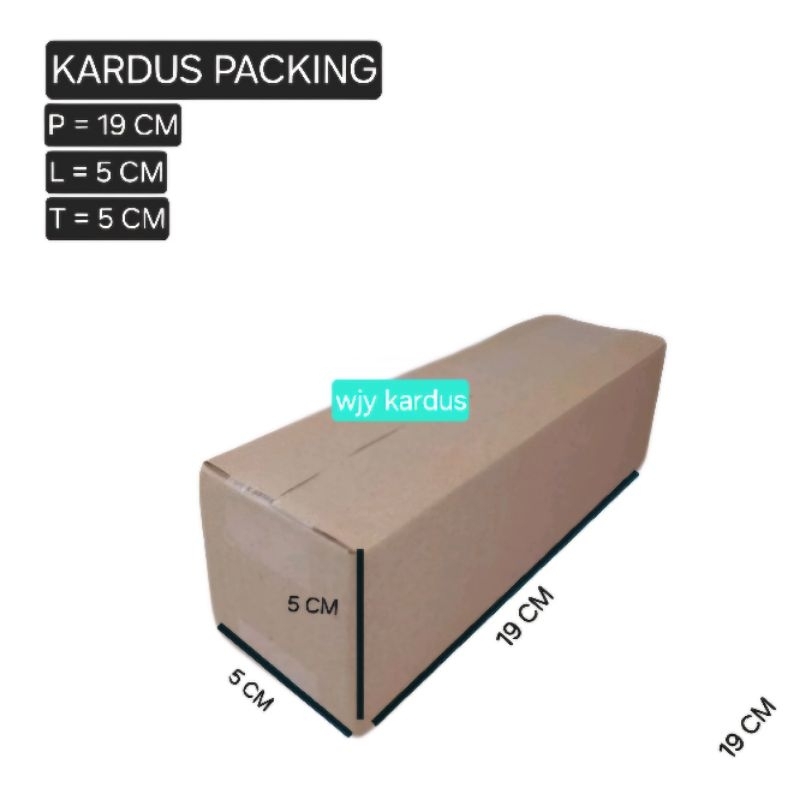 

KARDUS BOX PACKING POLOS SINGGLE WALL UKURAN ( P=19CM X L=5CM X T=5CM ) COCOK UNTUK PAKET USAHA ONLINE