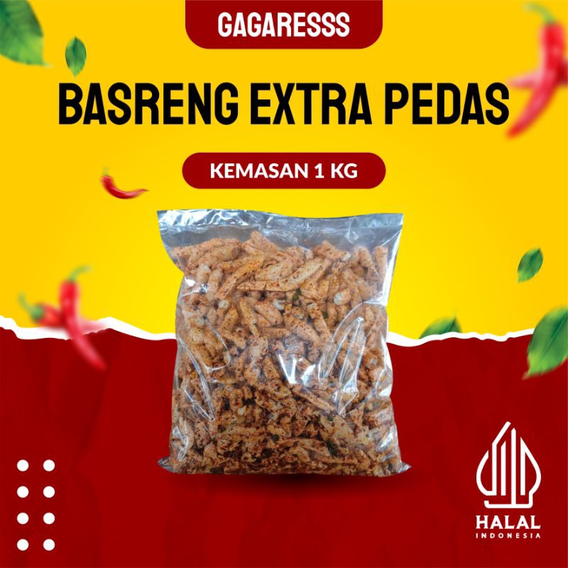

basreng premium extra pedas daun jeruk 1kg