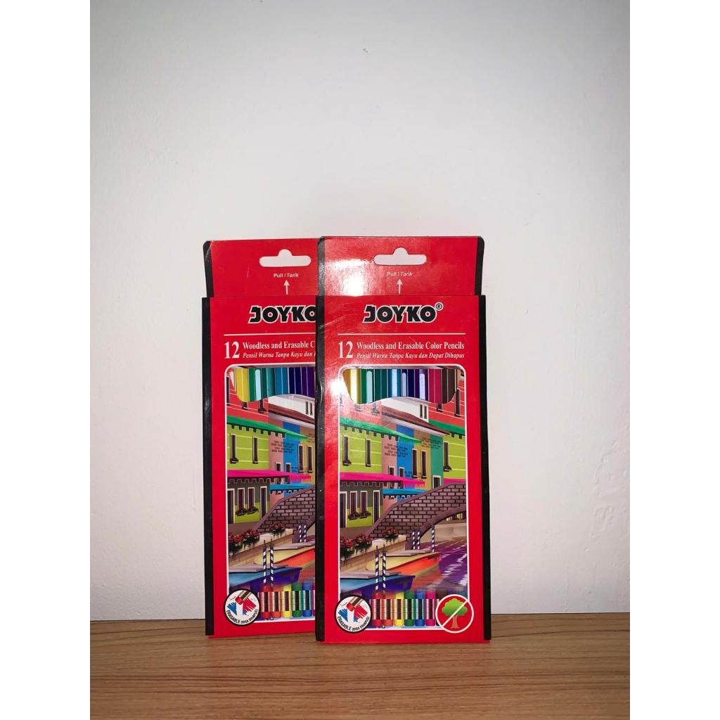 

Pensil Warna Joyko 12 Warna Panjang Bisa dihapus Woodless and Erasable Color Pencils