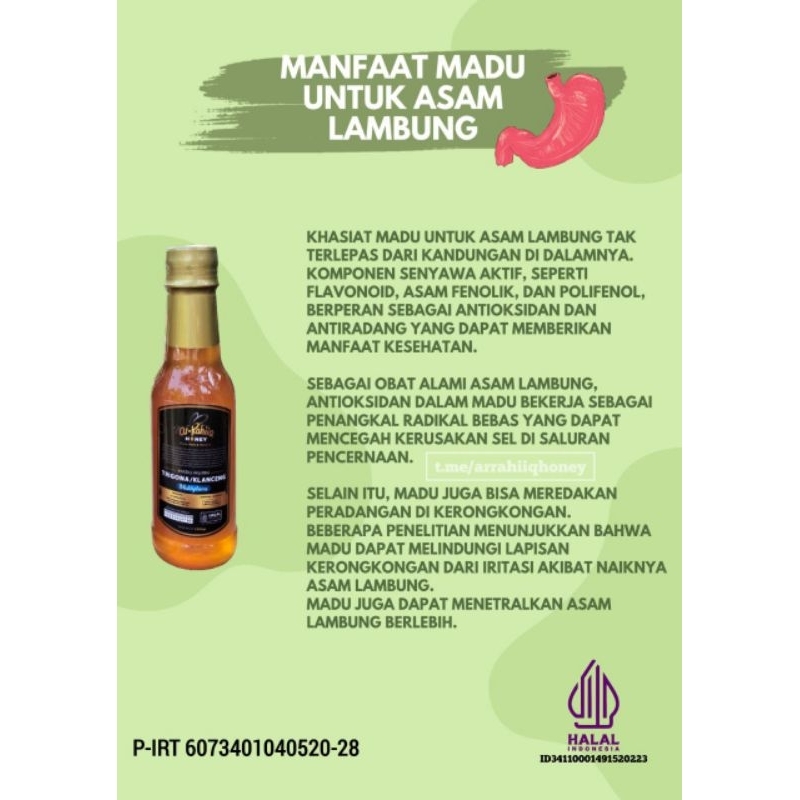 

Madu Murni Ar-Rahiiq Trigona/Klanceng (330gr)