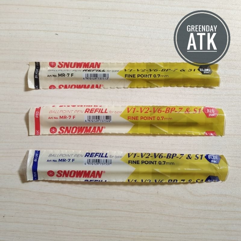 

Isi pulpen refill Snowman MR-7 F 0.7 mm V1 V2 V6 BP-7 S1 Hitam biru merah