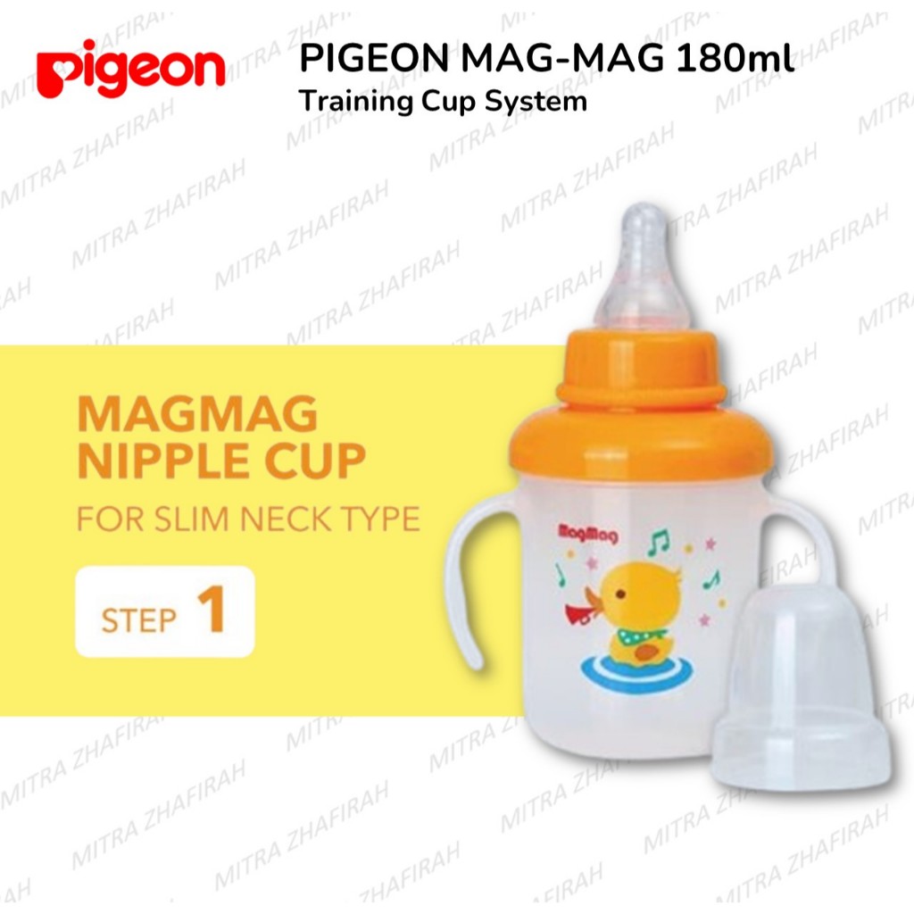 PIGEON MagMag Step 1 Nipple Cup 180ml / Gelas Minum Pigeon MagMag Step 1