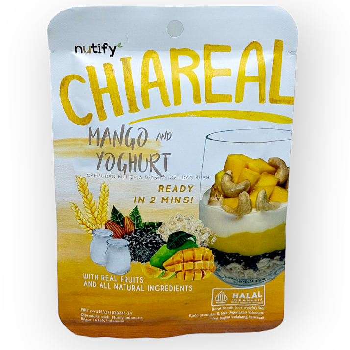 

NUTIFY Chiareal Mango &Yogurt 50g sarapan sehat siap saji tinggi serat