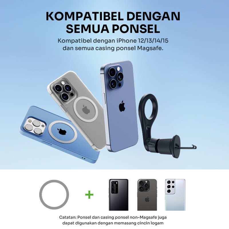 Holder Mobil Magsafe Ventilasi AC Car Holder Magnet Rotatable CH24
