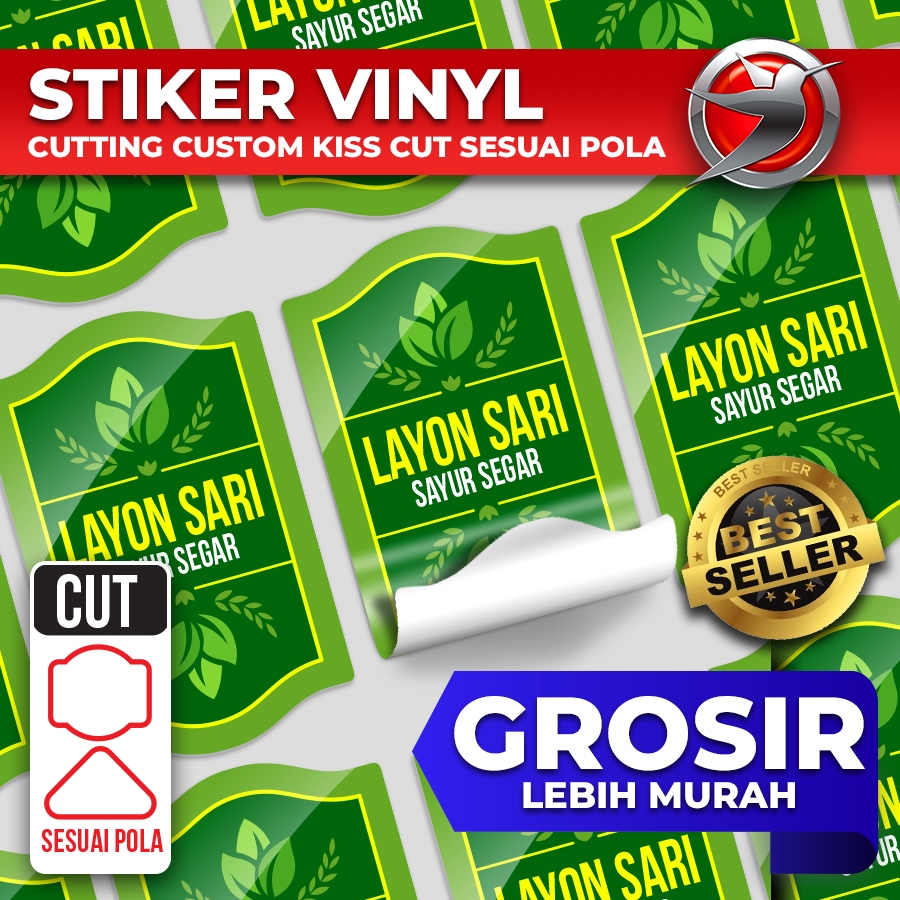 

GROSIR Cetak Stiker Label Vinyl A3+ Plus Cut Print Sticker Custom Vinyl Cutting Sesuai Pola