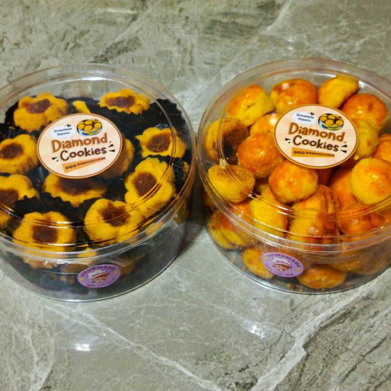 

【 DIAMONDCOOKIES 】PAKET BUNDLING JUMBO 2!! ( Thumbprint Nanas - Nastar Nanas ) • WISMAN • Premium • Mika Bulat • Isi 2 Mika Bulat