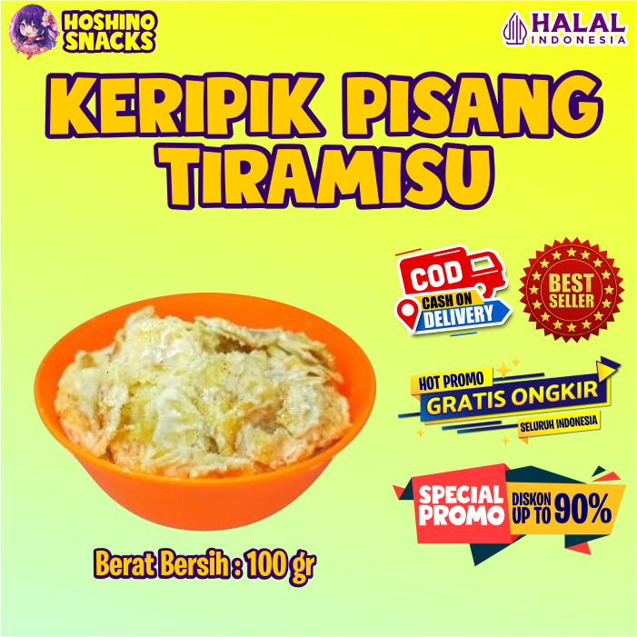 

Keripik Pisang Tiramisu Hoshino Snacks