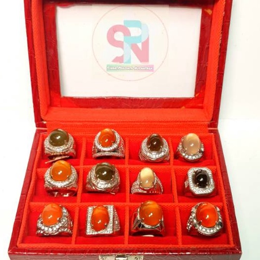 Hemat BAYAR DI TEMPAT Kotak Cincin box isi 12 Tutup Kaca perhiasan cincin pernikahan tunangan lamara