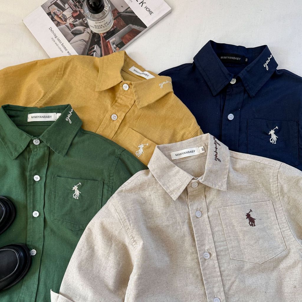 CK(S)550 Long sleeve Shirt | Kemeja Linen Lengan Panjang Anak Laki-Laki | Baju Anak