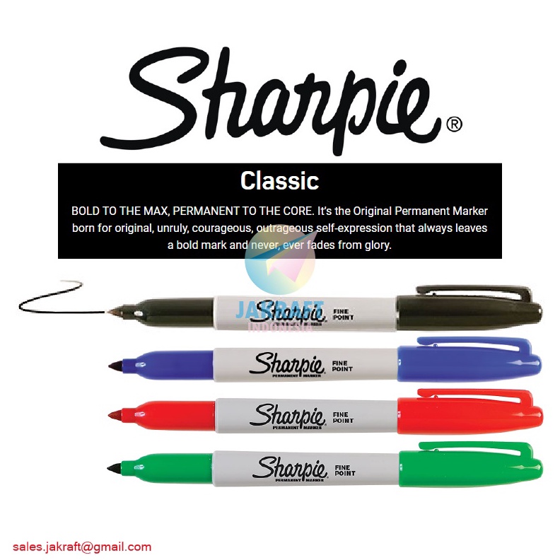 

HEBOH 1 Pcs Spidol Permanen SHARPIE Fine Point Permanent Marker Segala Permukaan