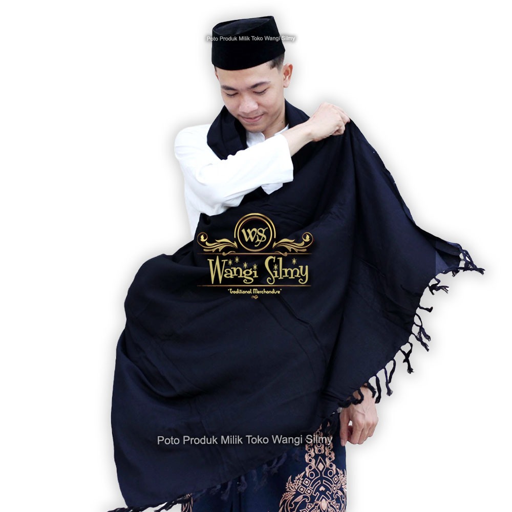Sorban Rida Hitam Polos Panjang Rida Rayon Surban Habib Kashmiri Polos