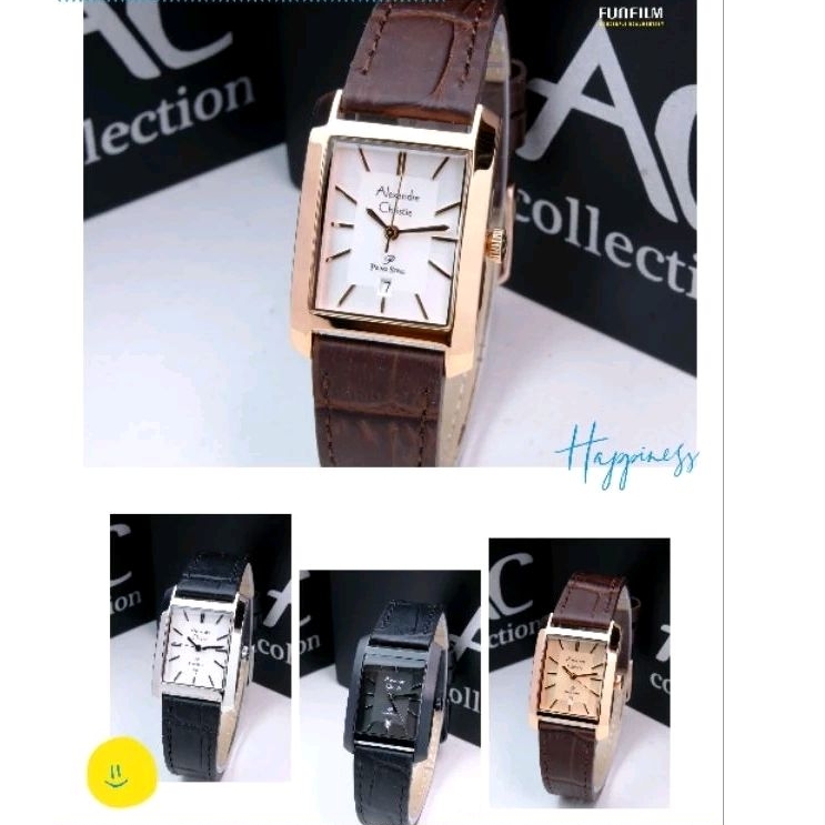ORIGINAL jam tangan wanita Alexandre Christie AC 1019 garansi resmi 1 tahun, model cewek kotak