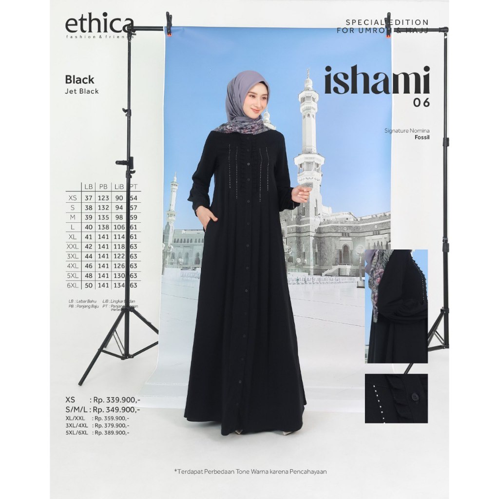 (TSANIA)-TERBARU GAMIS WARNA HITAM BY ETHICA ISHAMI 06