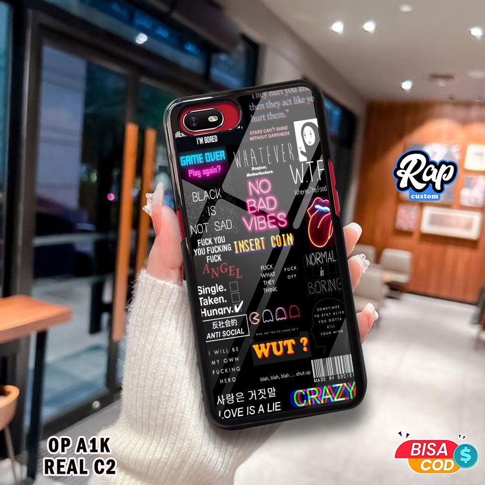 COD Case Oppo A1k Realme C2 Terbaru Fashion Case Gambar Motif Aesthetic Sad Black Casing Hp Case Mur
