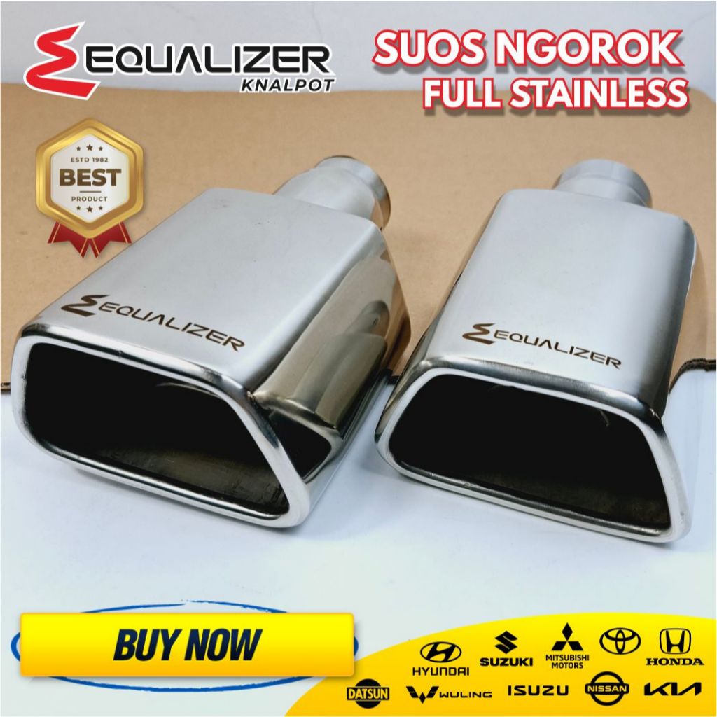 Knalpot Mobil Suos ngorok Full Stainless Bensin Solar Basah bass L300 Grandmax Bassah ukuran pipa 2 