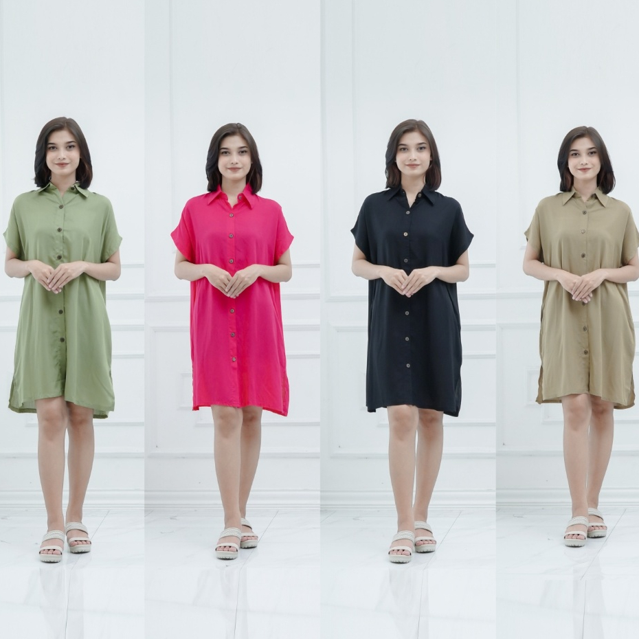 Nonieta Luna Daster Kekinian Terbaru Busui Bumil Baju Tidur Premium Rayon Polos Wanita Dress Homedre