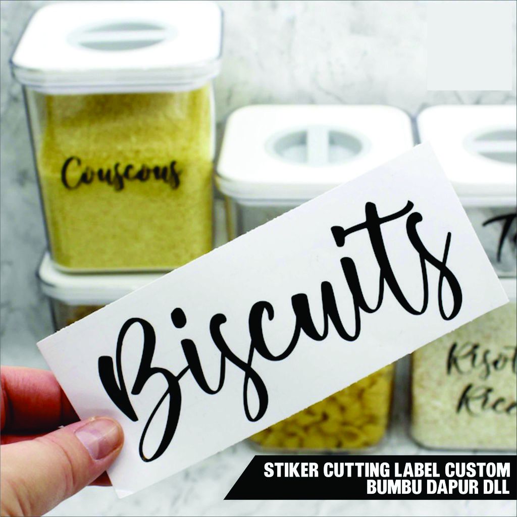 

(TANPA MINIMAL ORDER ) Stiker Cutting Stiker Label Costum Bumbu Dapur, Tempat Makanan, Kotak Mainan, Perkakas Label NAMA