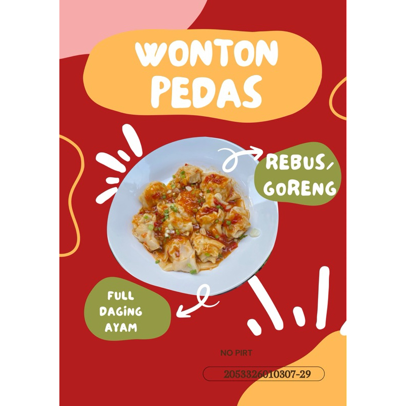 

PANGSIT PEDAS/WONTON dengan sambal khas kami