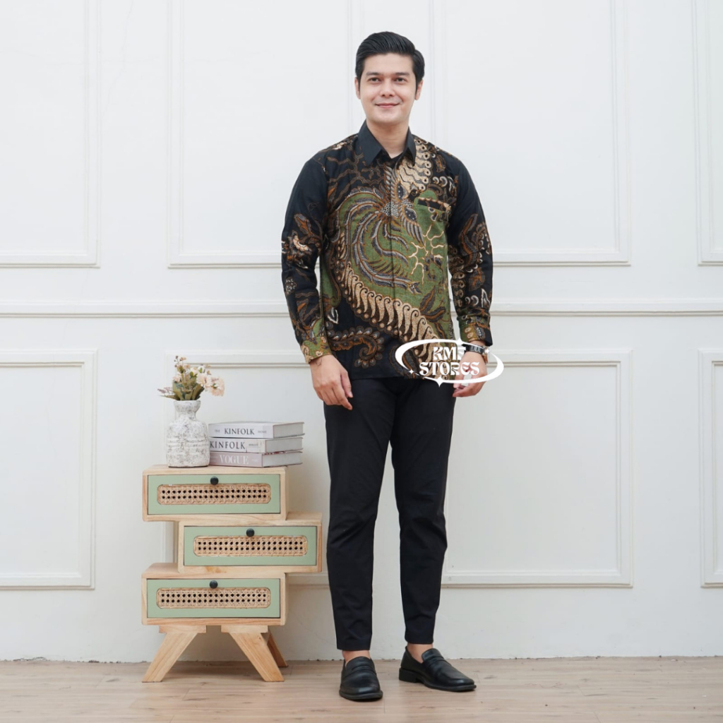 Kemeja Batik Pria Lengan Panjang Katun Solo Premium Lapis Furing Modern Trendy