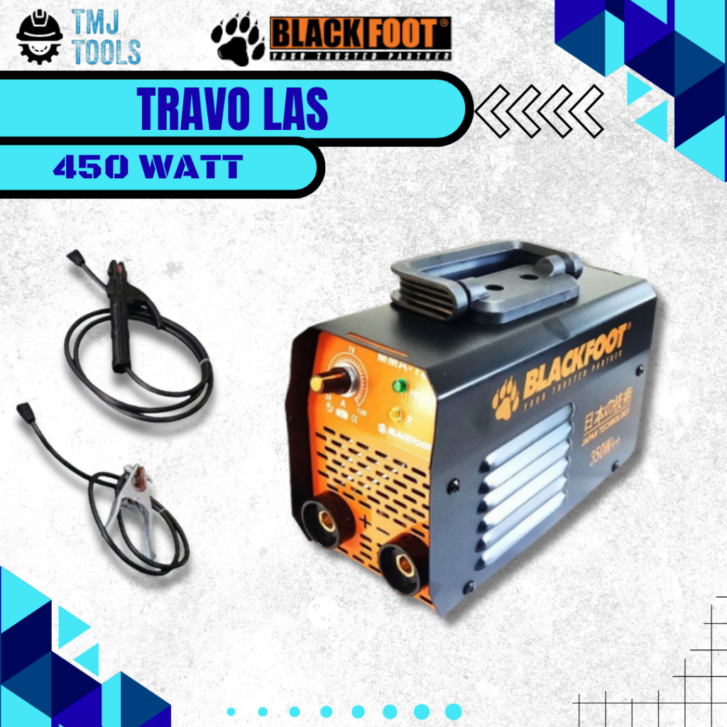 BLACKFOOT Mesin Travo Las 450 Watt Listrik 120 350-SET Travo Las 450w MMA 120A Inverter Trafo Weldin