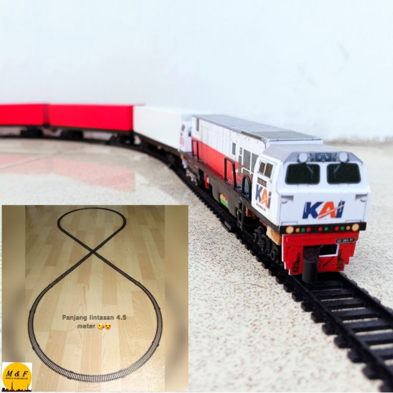 kereta api Indonesia lokomotif CC 206 rangkaian gerbong kontainer