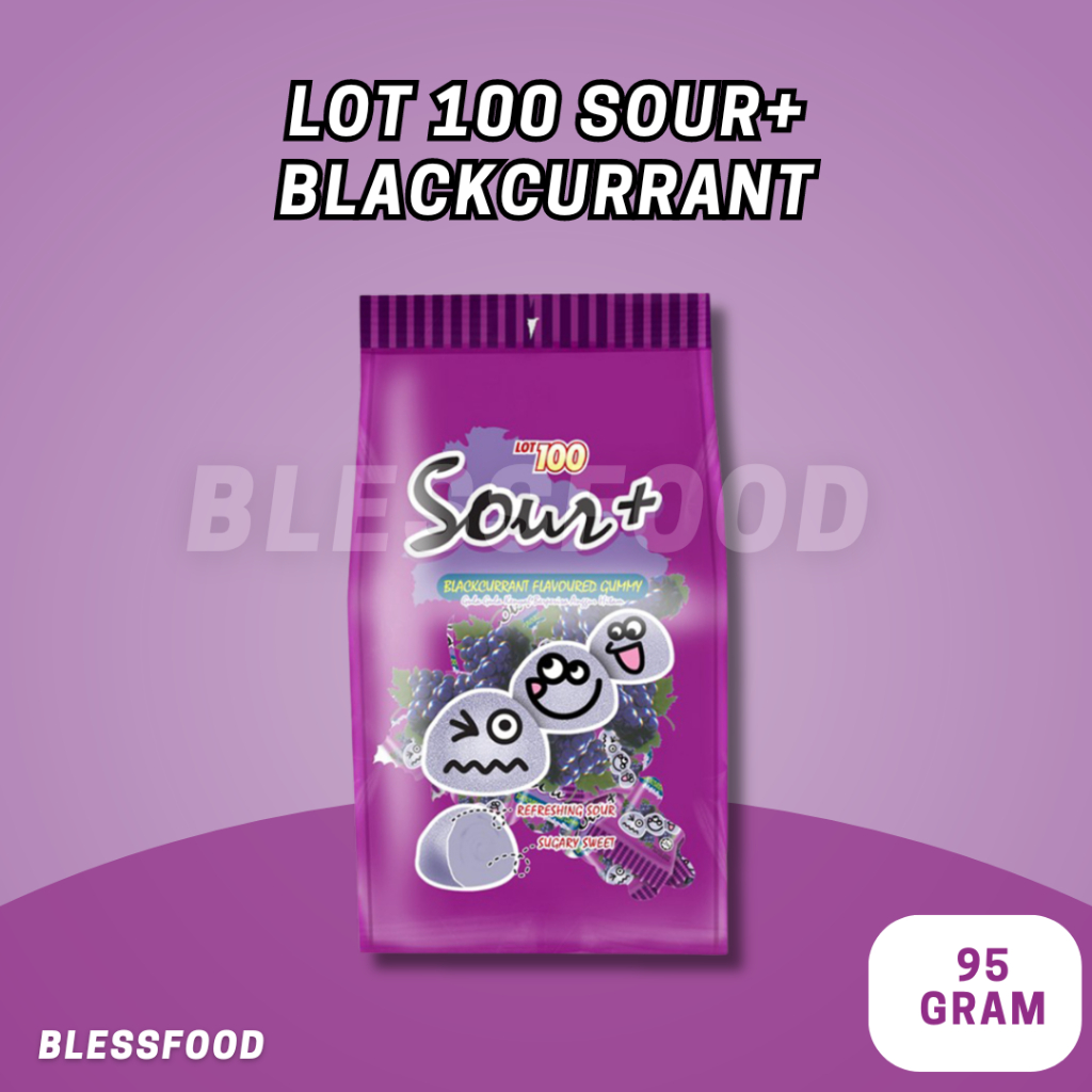 

Lot 100 Sour Gummy Candy Blackcurrant 95g [ Expired 2025 ] Import Malaysia