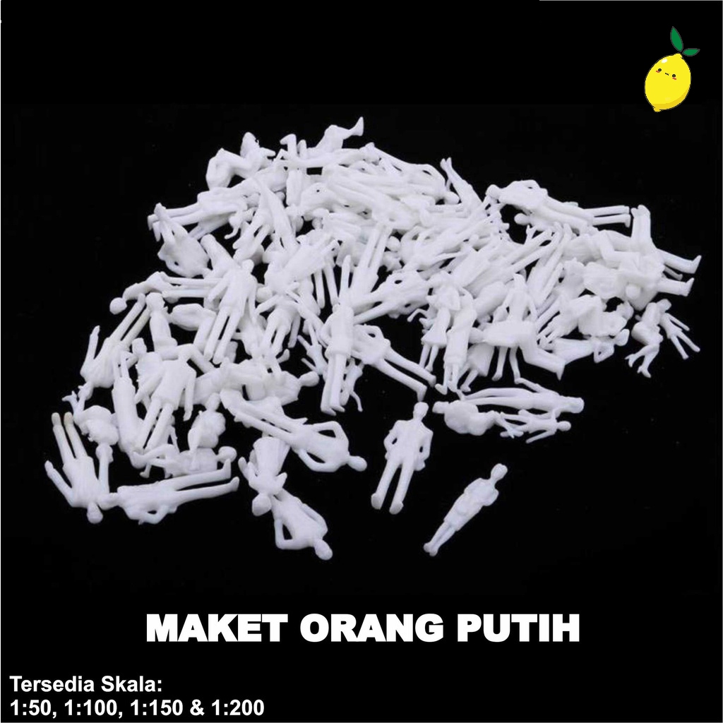 Miniatur Manusia Monokrom / Orang2an Putih Maket