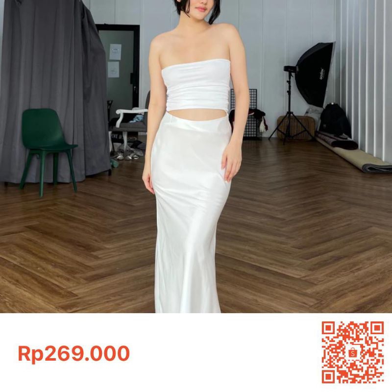 PRELOVE SILK SATIN SKIRT EMVE L ROK HARI RAYA