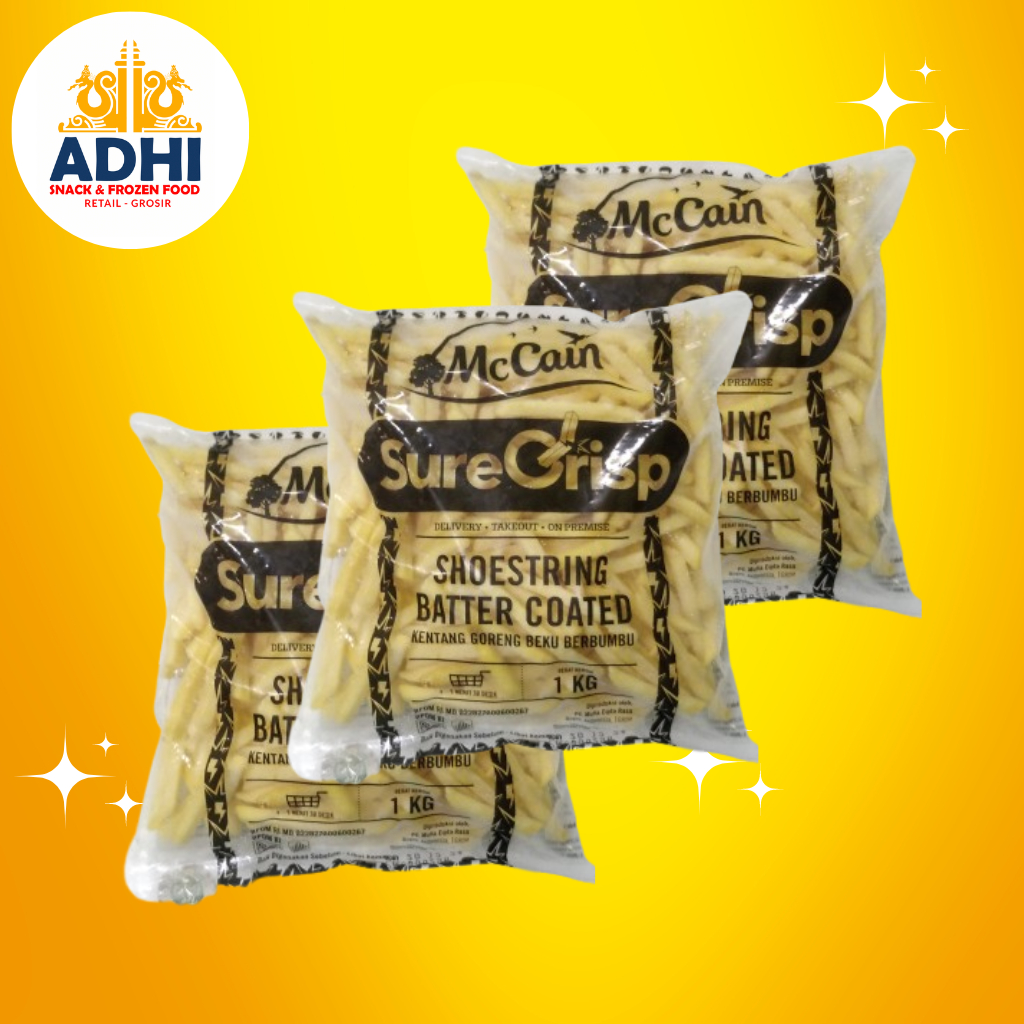 

KENTANG GORENG MC CAIN BATTER COATED SHOESTRING 1KG_FROZEN FOOD