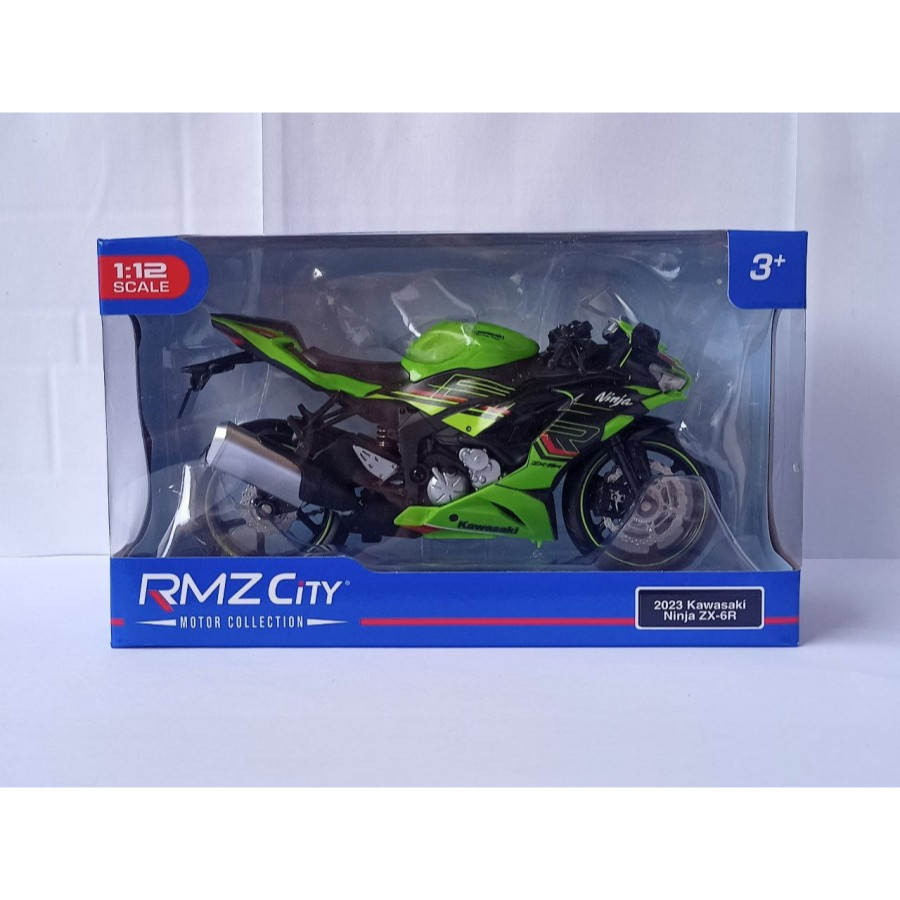 Diecast Motor Kawasaki Ninja ZX-6R miniatur motor sport skala 1:12