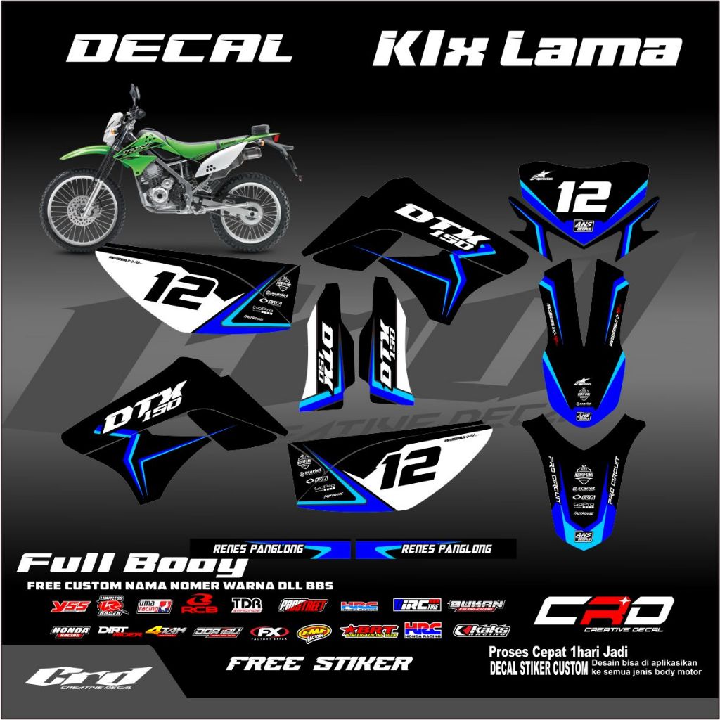Decal KLX S Supermoto KLX Lama Full Body Decal KLX Old Bebas Custome Free Custome