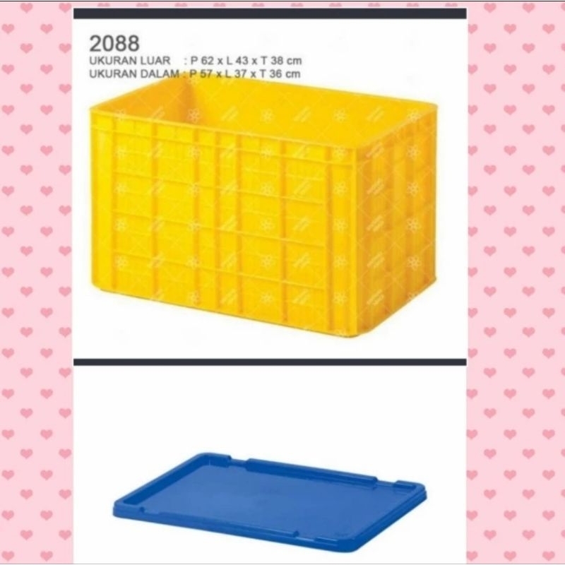 Krat Plastik Rabbit 2088 + Tutup / Container Industri / 2088 Rabbit Box Kontainer